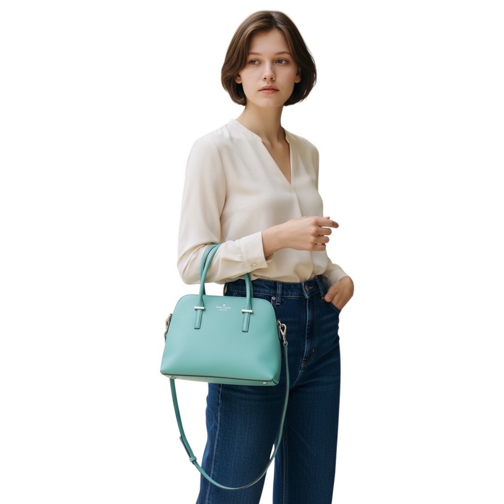 Kate Spade Cedar Street Maise Satchel Turquoise Saffiano Leather Crossbody Bag